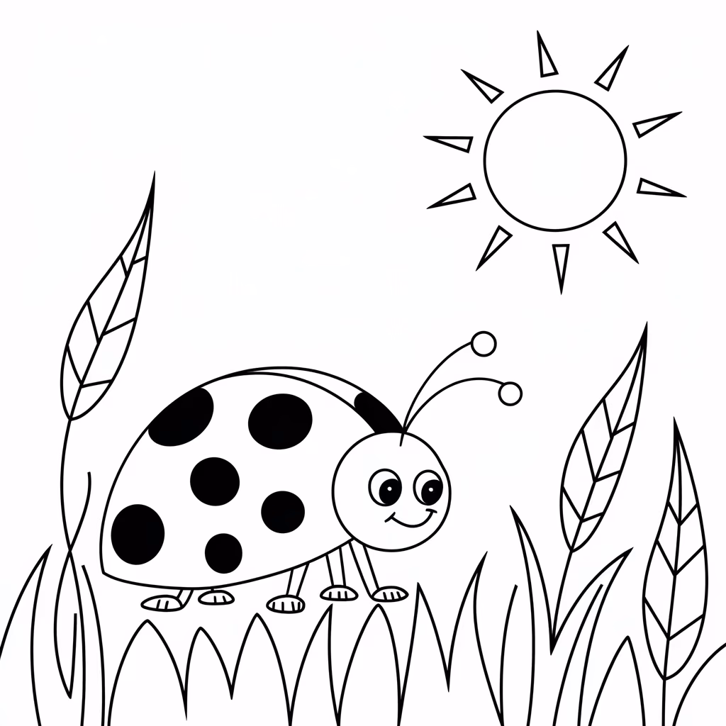 Joaninha para colorir — desenho para imprimir