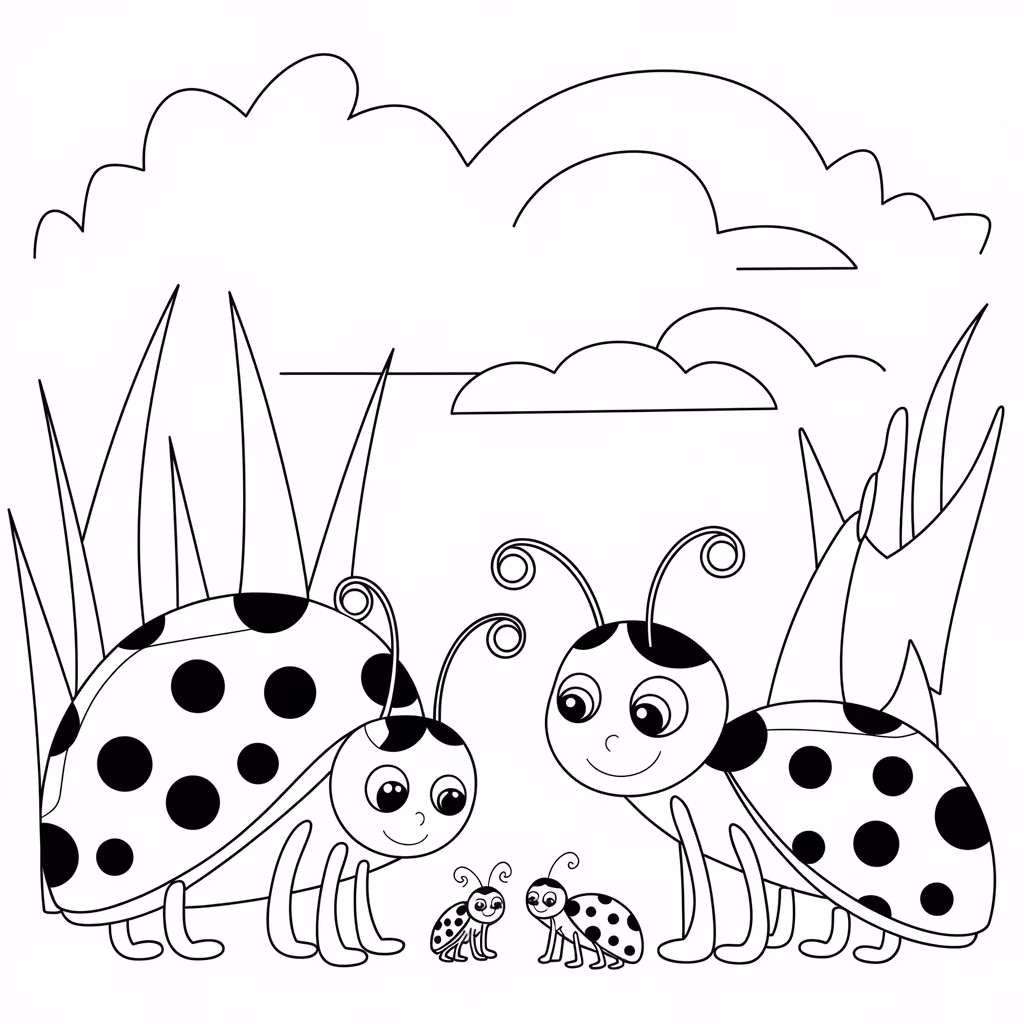 Joaninha para colorir — desenho para imprimir