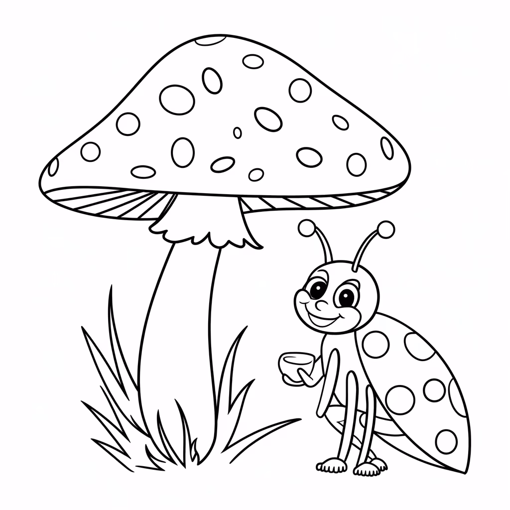 Joaninha para colorir — desenho para imprimir
