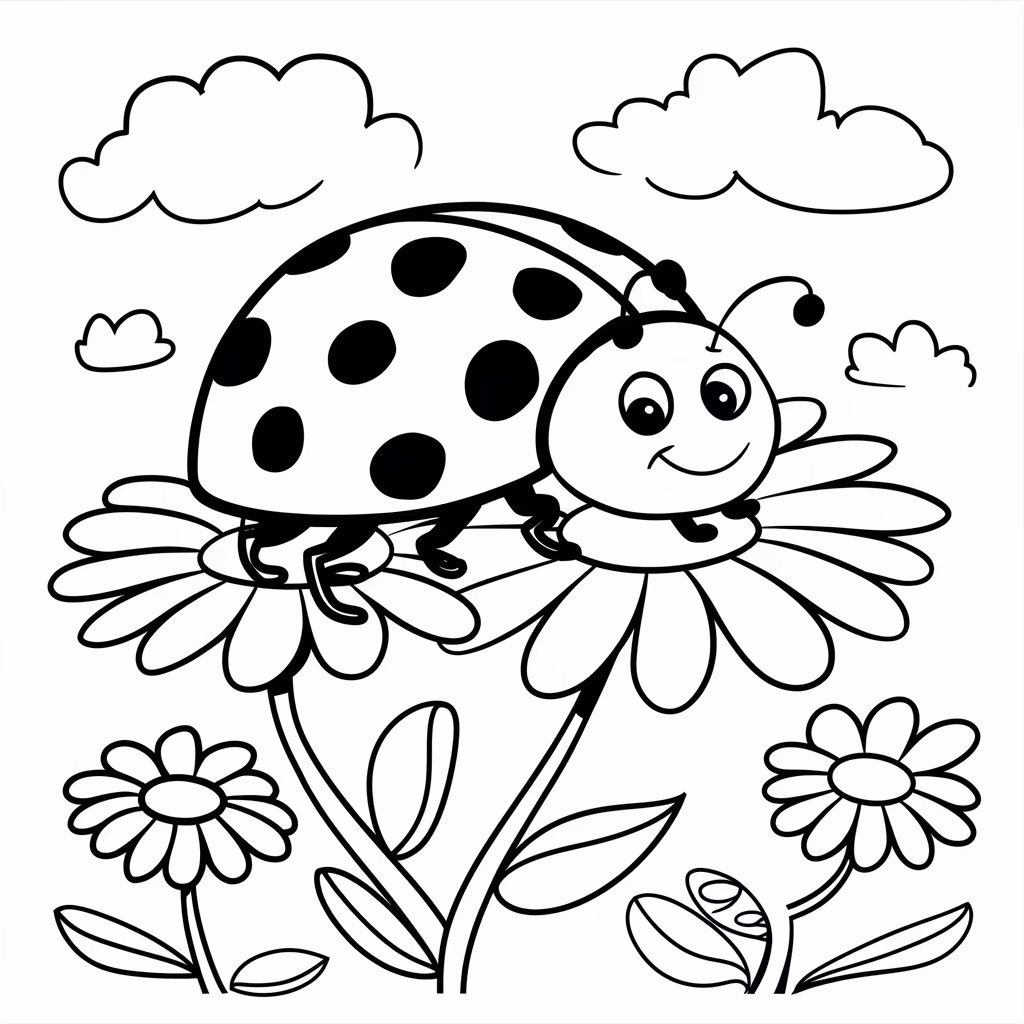 Joaninha para colorir — desenho para imprimir