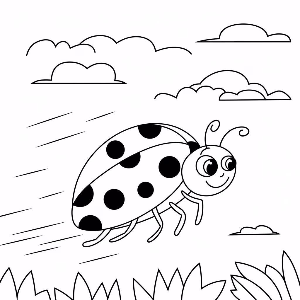 Joaninha para colorir — desenho para imprimir