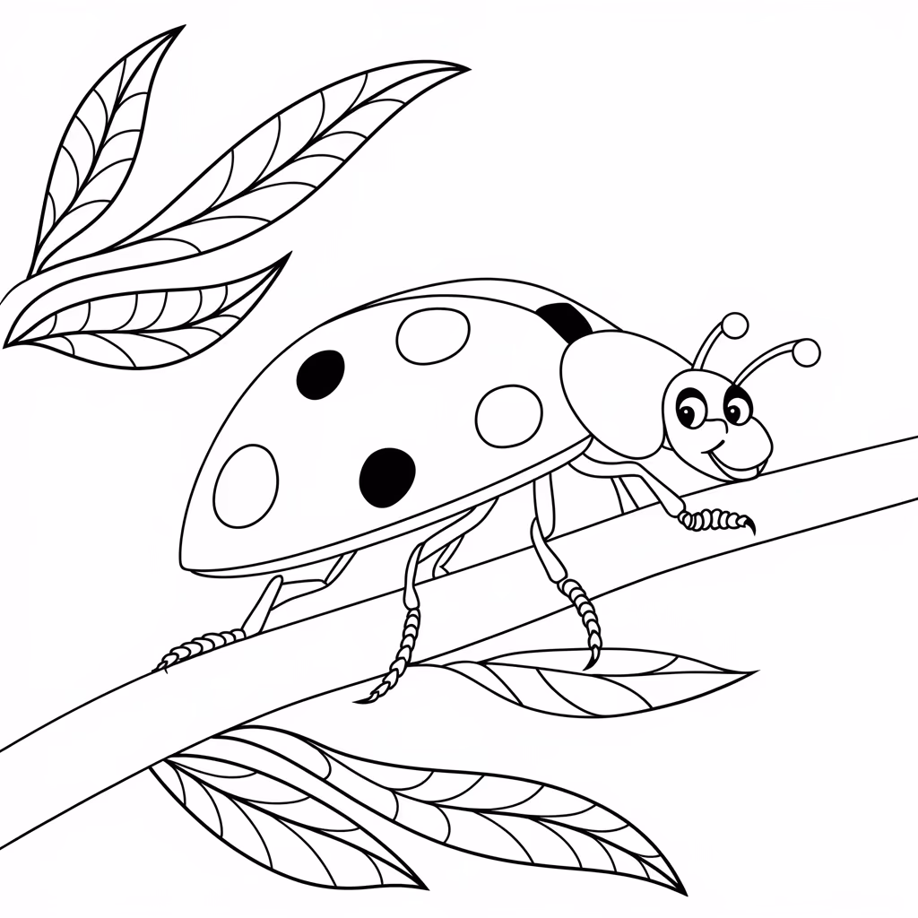 Joaninha para colorir — desenho para imprimir