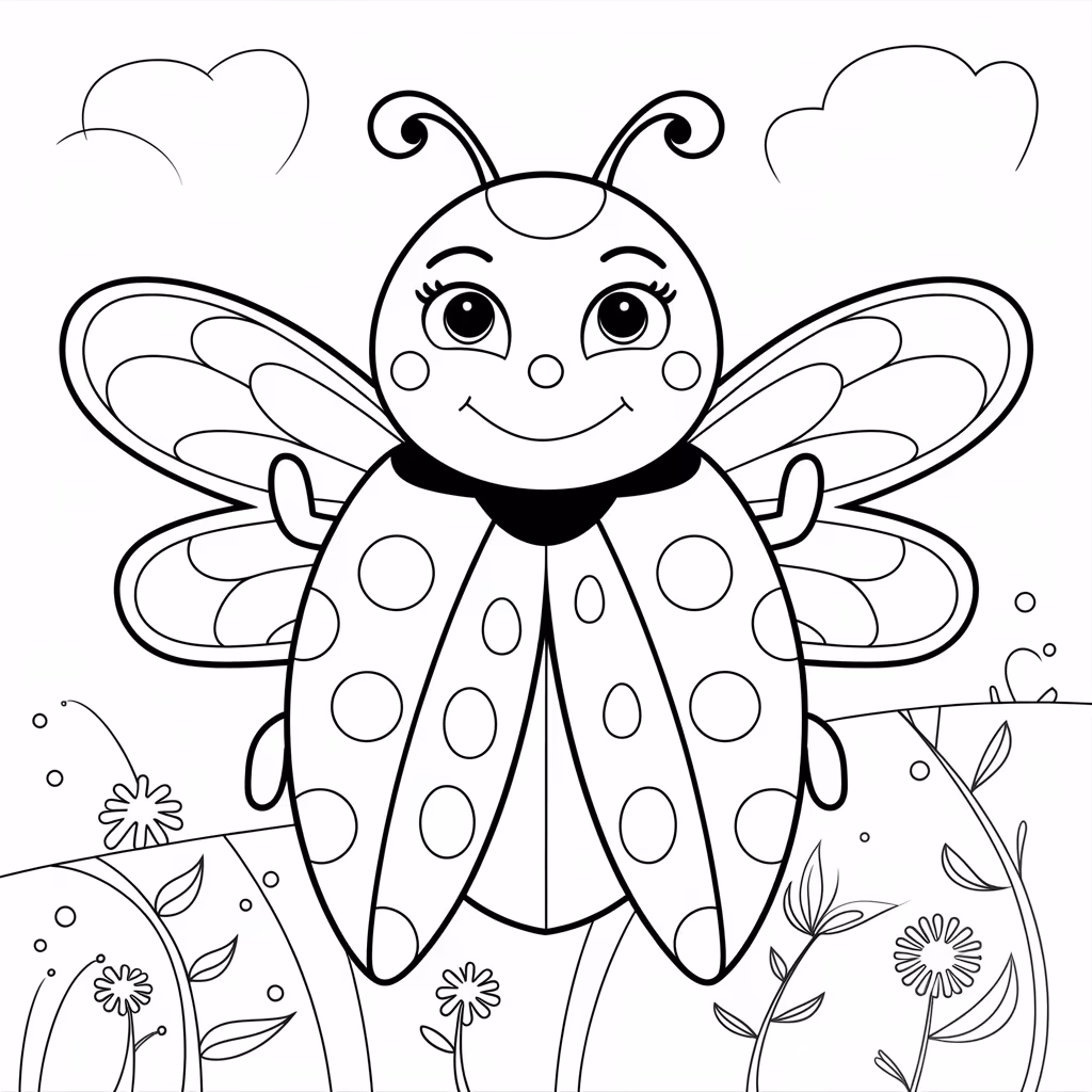 Joaninha para colorir — desenho para imprimir