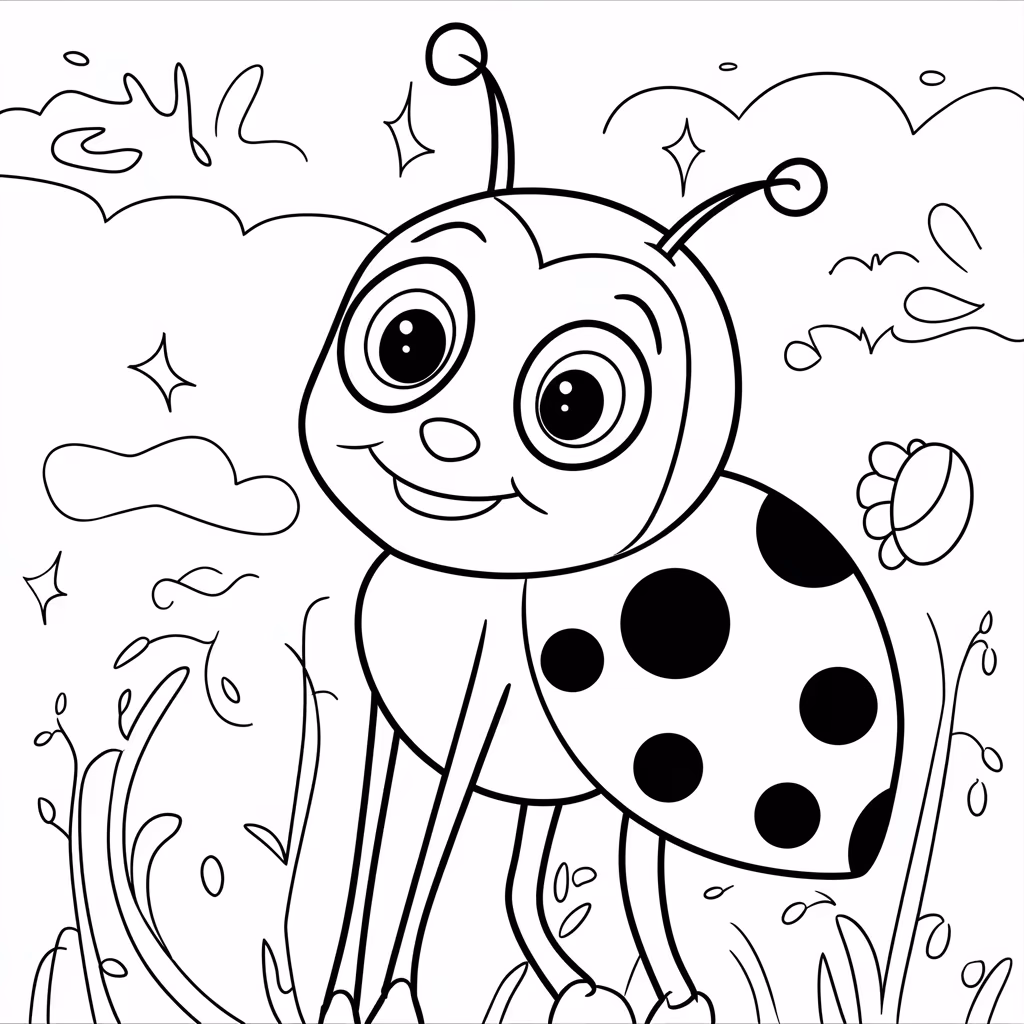 Joaninha para colorir — desenho para imprimir