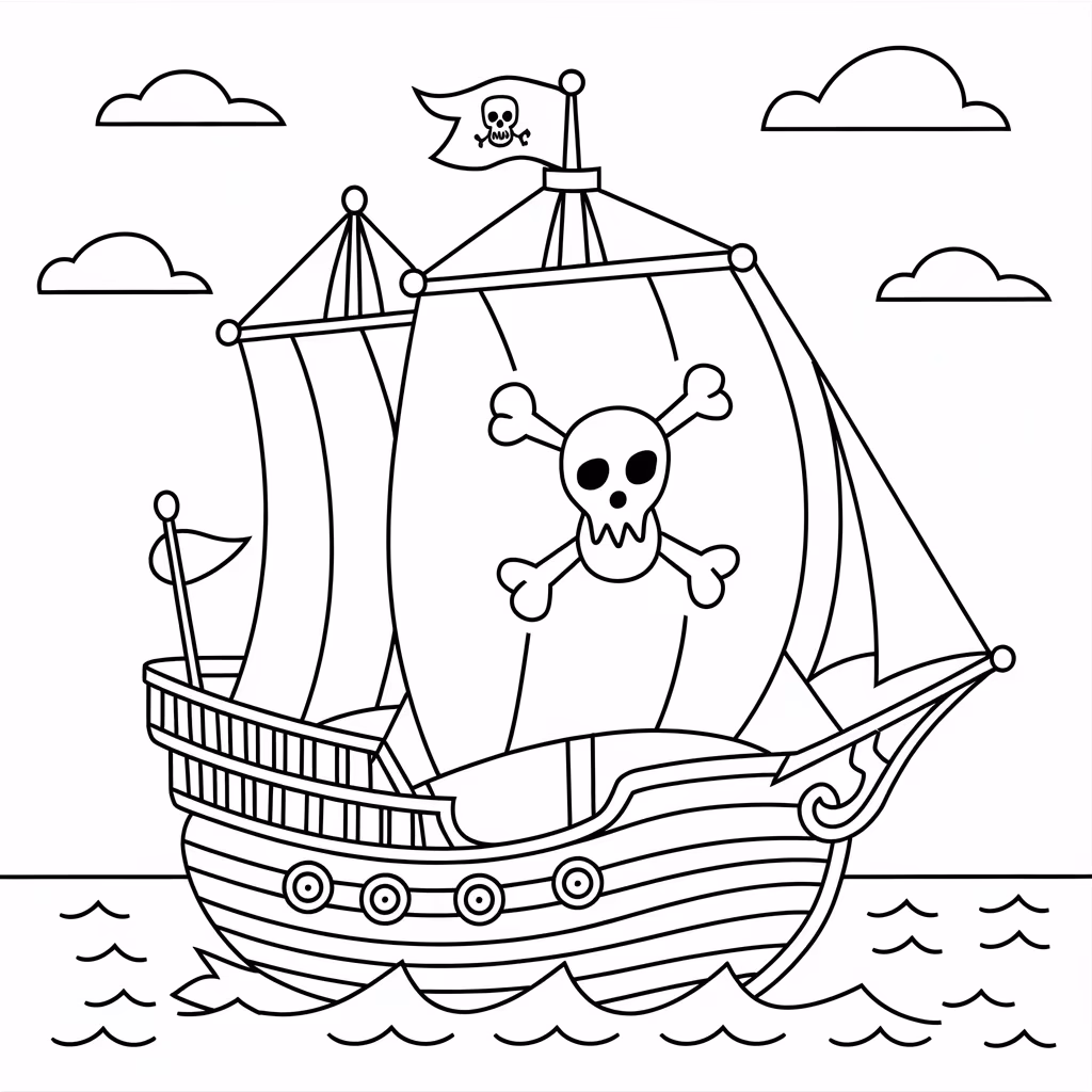 Navio para colorir — desenho para imprimir