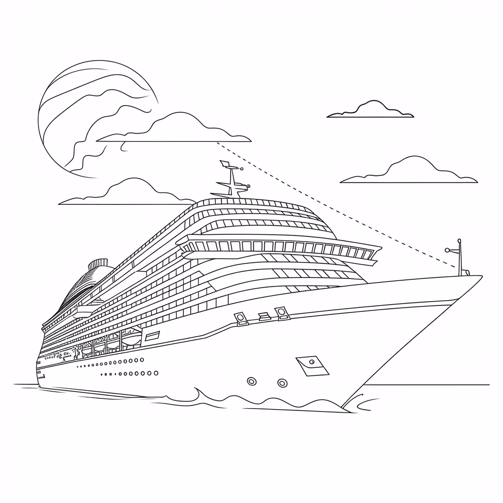 Navio para colorir — desenho para imprimir
