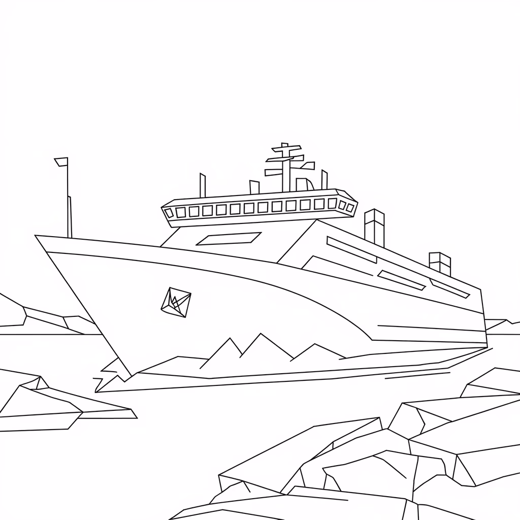 Navio para colorir — desenho para imprimir