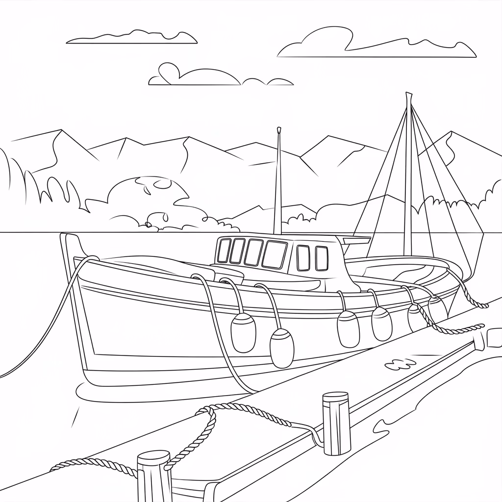 Navio para colorir — desenho para imprimir