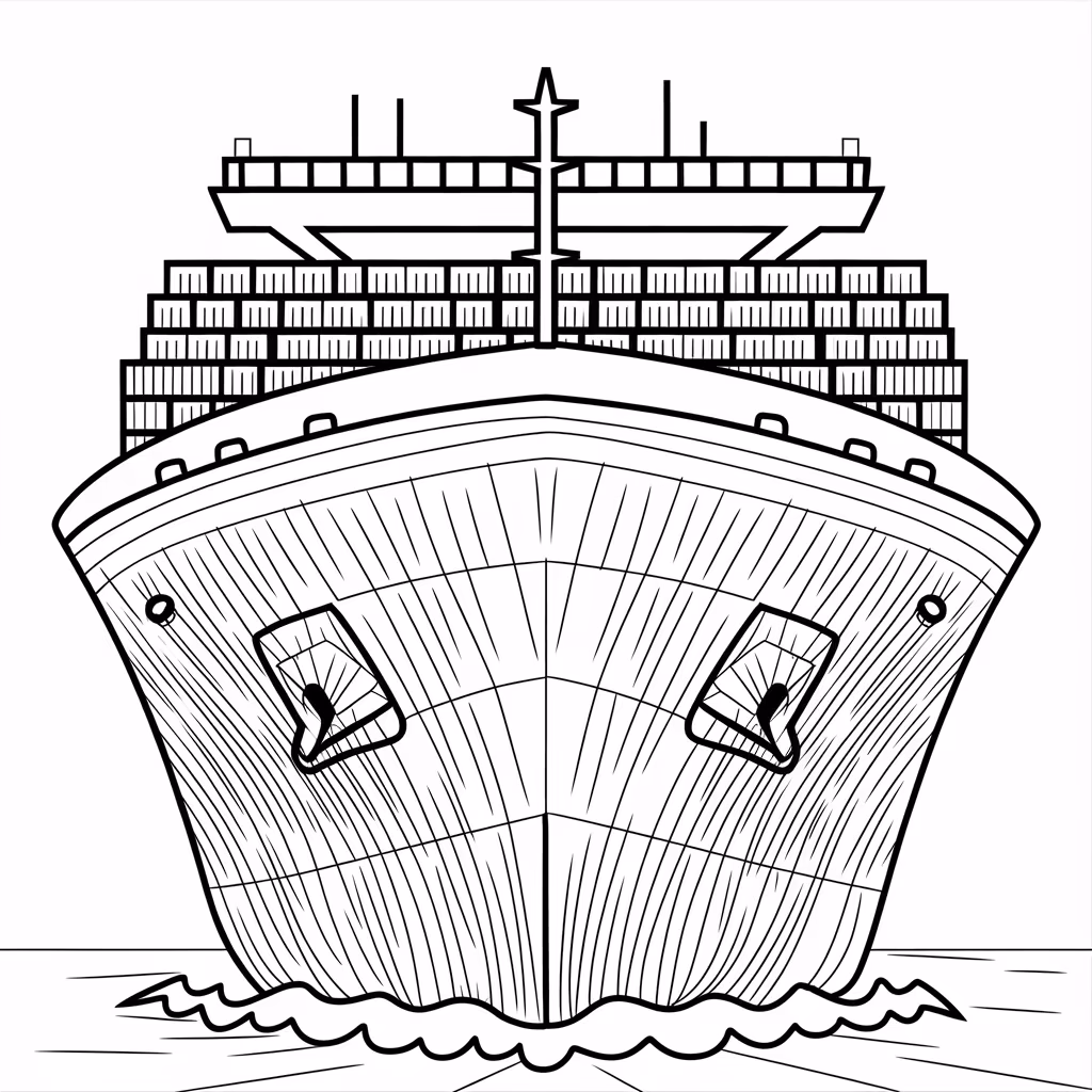 Navio para colorir — desenho para imprimir