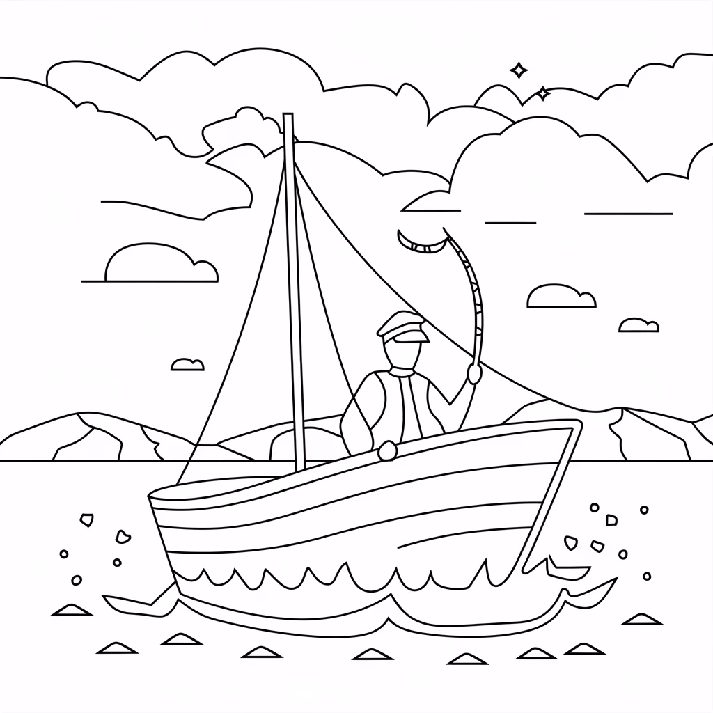 Navio para colorir — desenho para imprimir