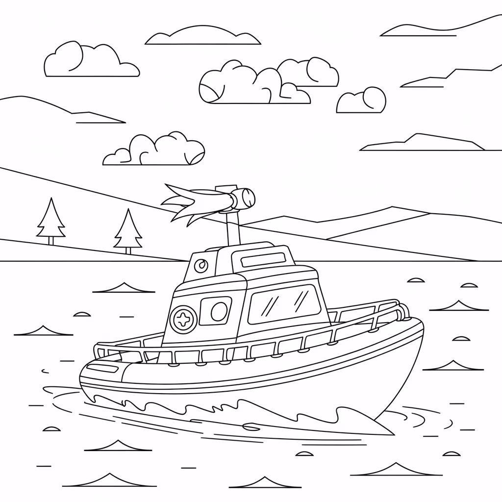 Navio para colorir — desenho para imprimir