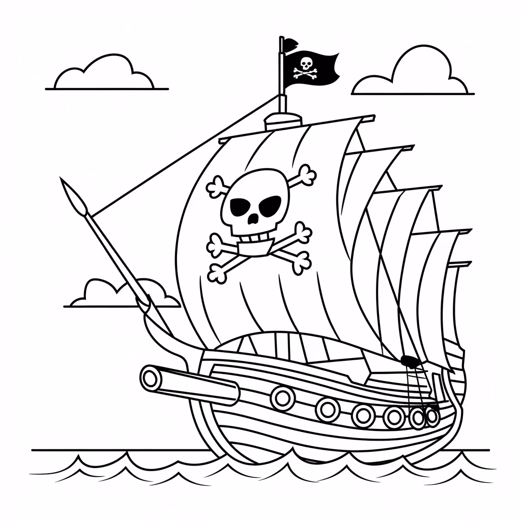 Navio para colorir — desenho para imprimir