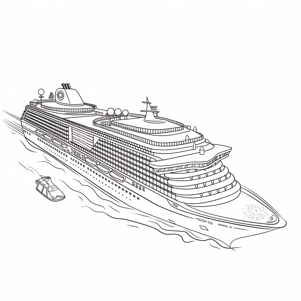 Navio para colorir — desenho para imprimir