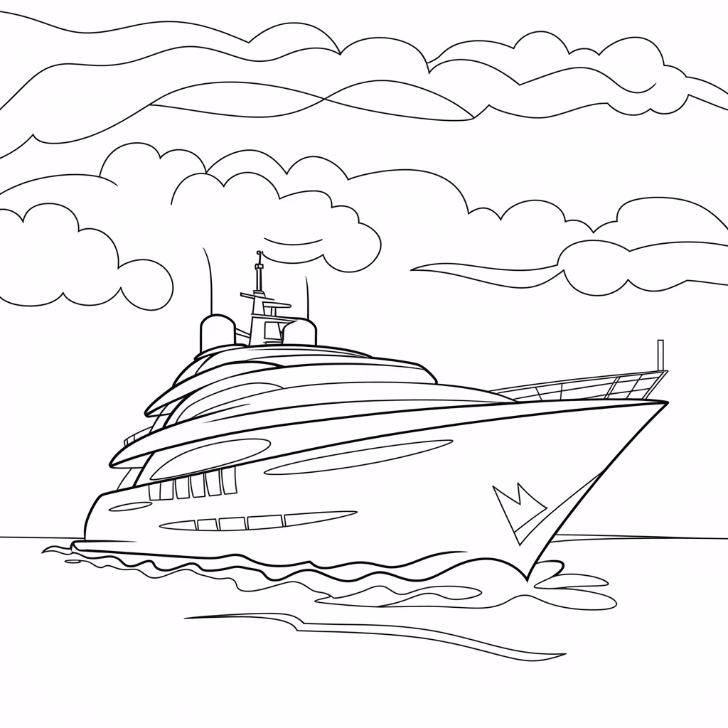 Navio para colorir — desenho para imprimir