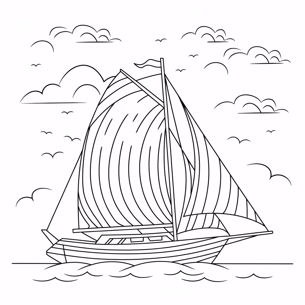Navio para colorir — desenho para imprimir