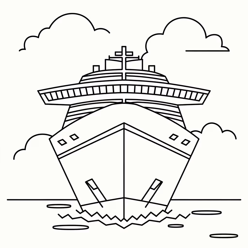 Navio para colorir — desenho para imprimir