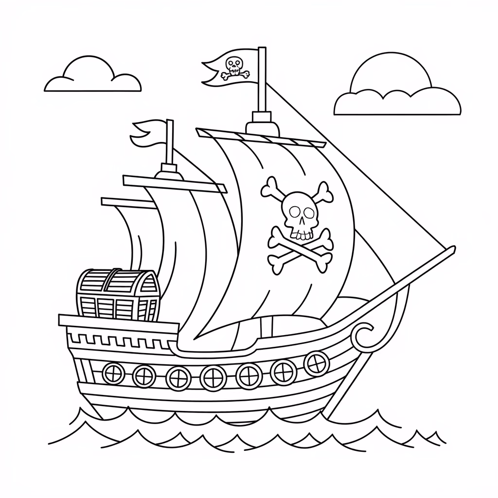 Navio para colorir — desenho para imprimir