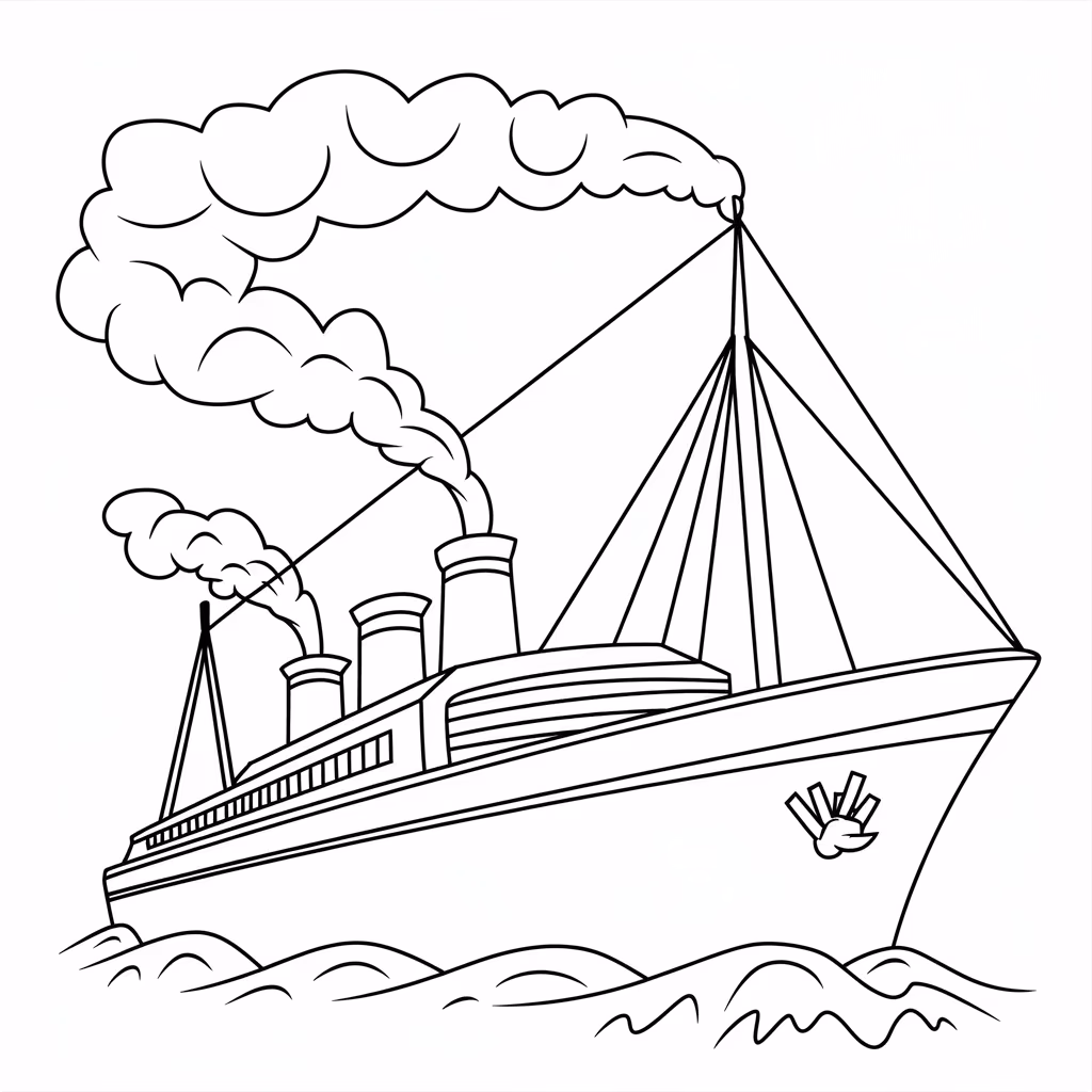 Navio para colorir — desenho para imprimir