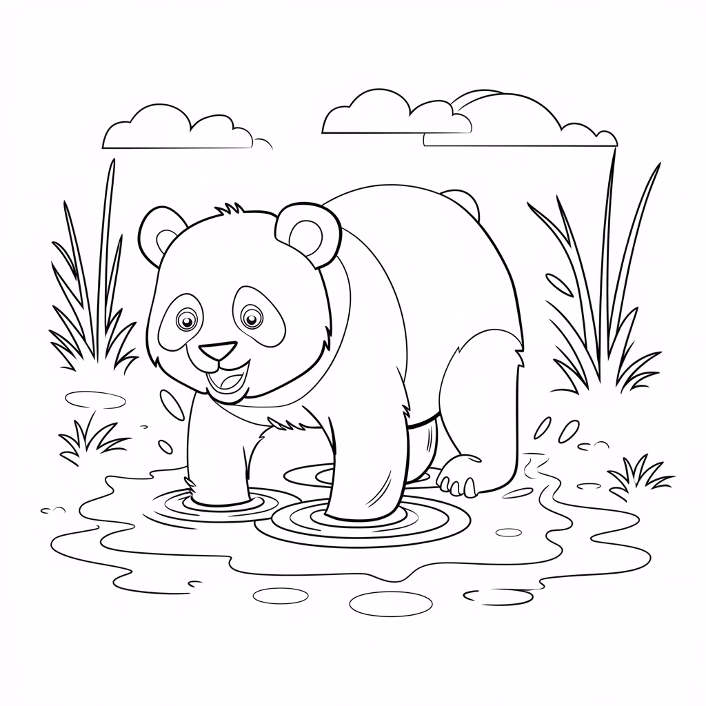 Panda para colorir — desenho para imprimir