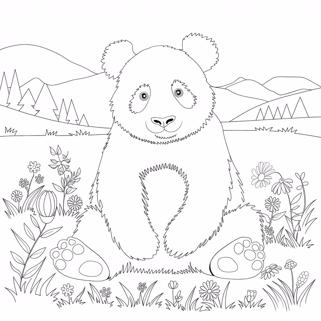 Panda para colorir — desenho para imprimir