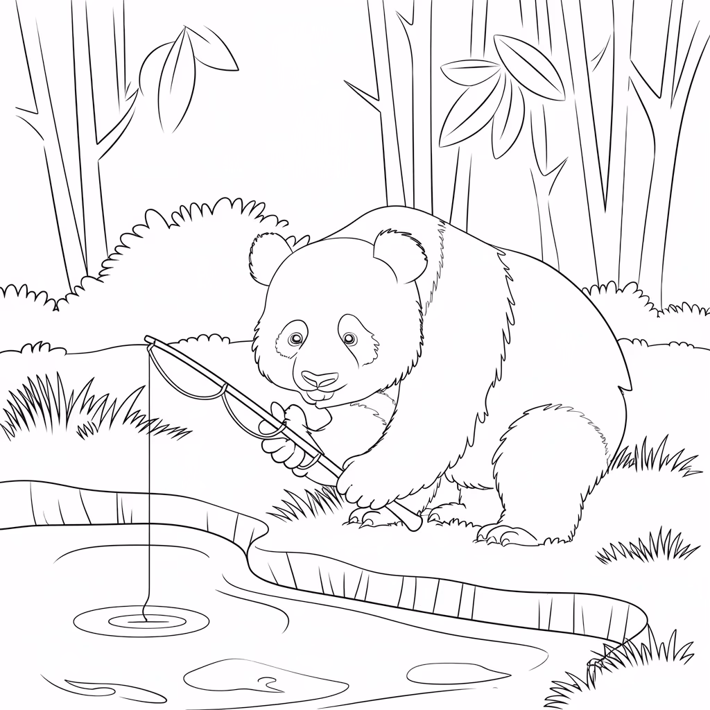 Panda para colorir — desenho para imprimir