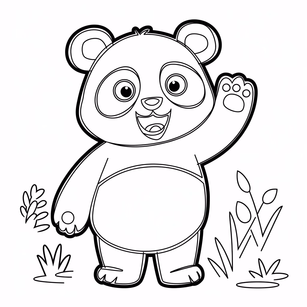 Panda para colorir — desenho para imprimir