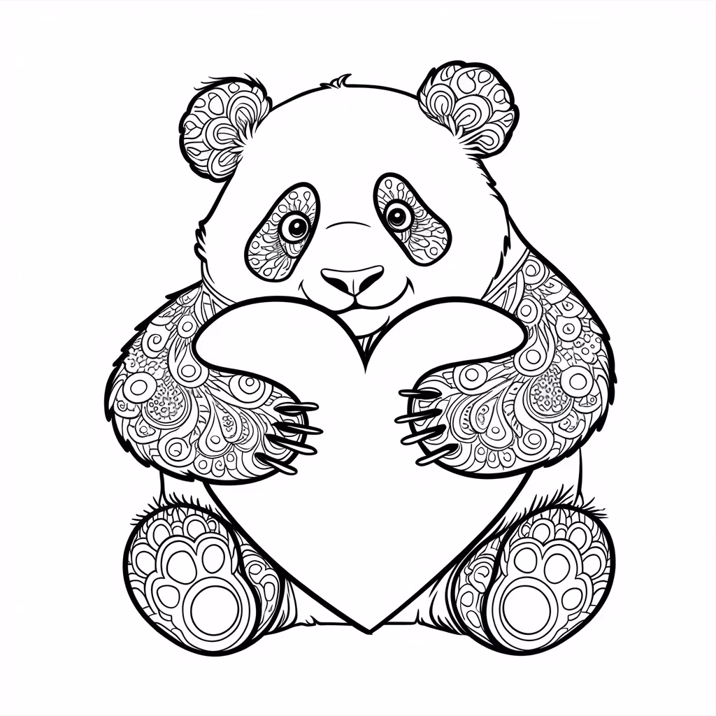 Panda para colorir — desenho para imprimir