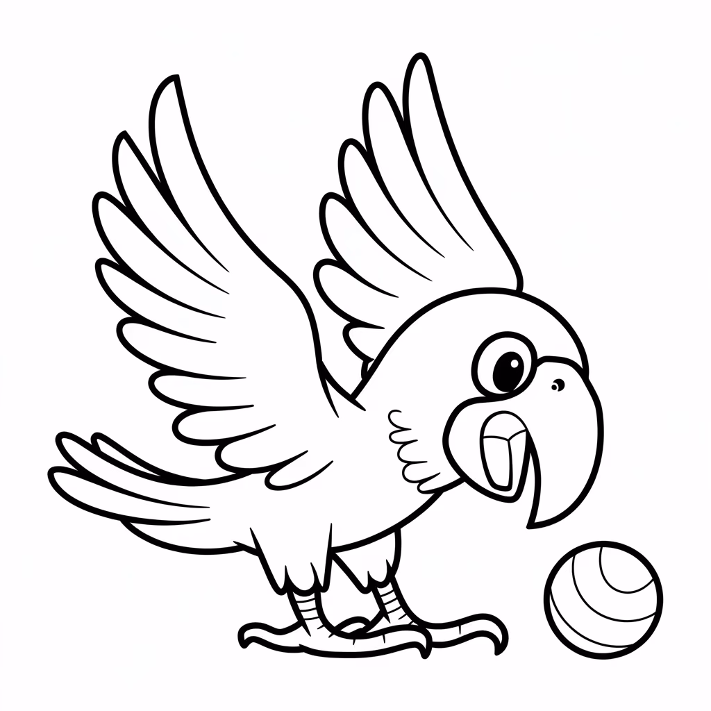 Papagaio para colorir — desenho para imprimir