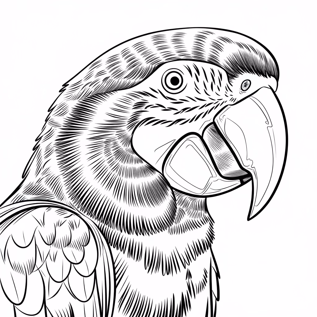 Papagaio para colorir — desenho para imprimir