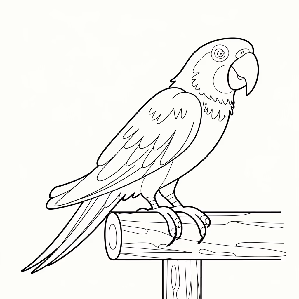 Papagaio para colorir — desenho para imprimir