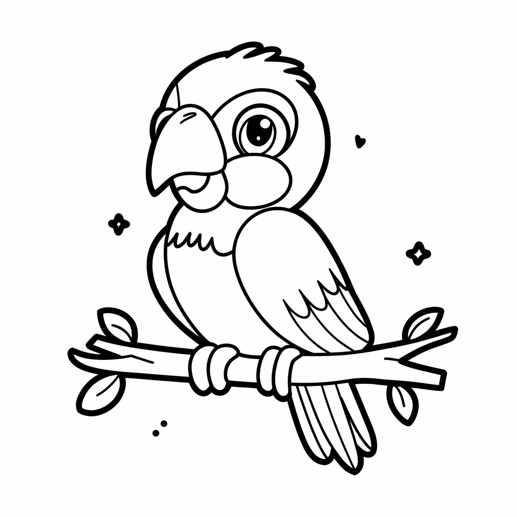 Papagaio para colorir — desenho para imprimir