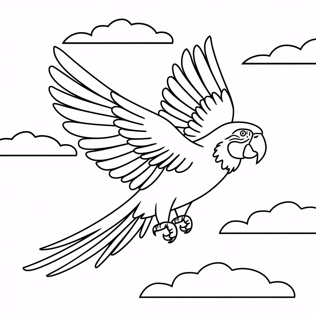 Papagaio para colorir — desenho para imprimir