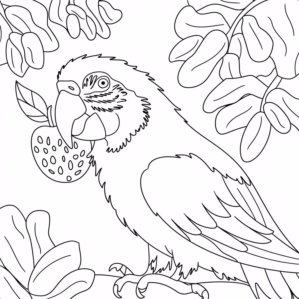 Papagaio para colorir — desenho para imprimir