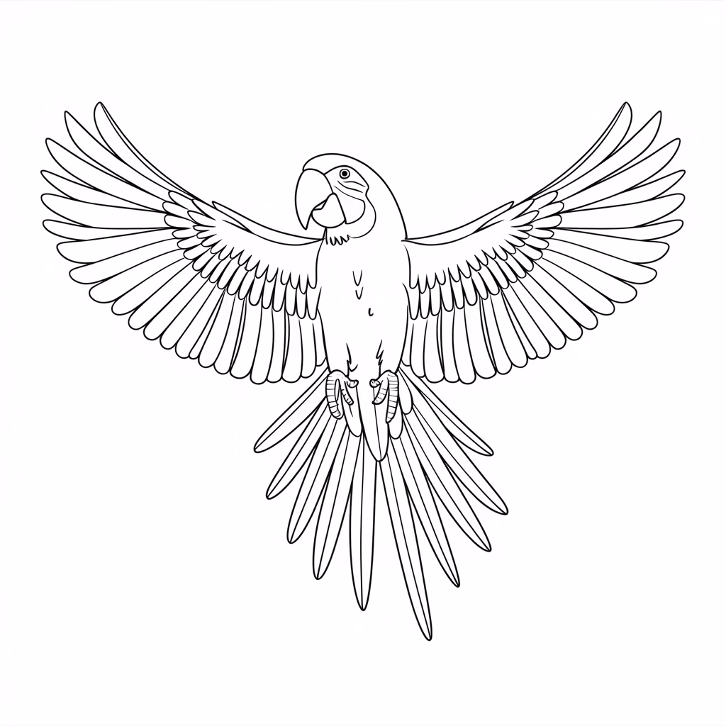 Papagaio para colorir — desenho para imprimir