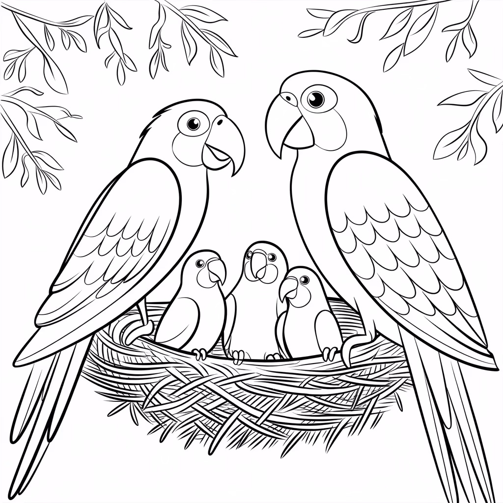 Papagaio para colorir — desenho para imprimir