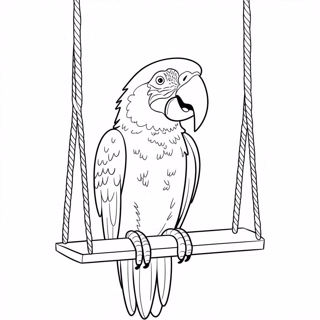 Papagaio para colorir — desenho para imprimir