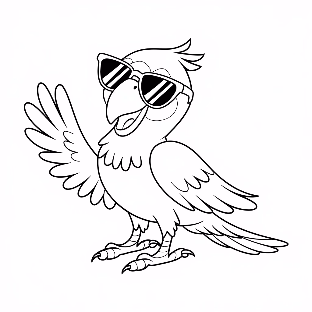 Papagaio para colorir — desenho para imprimir