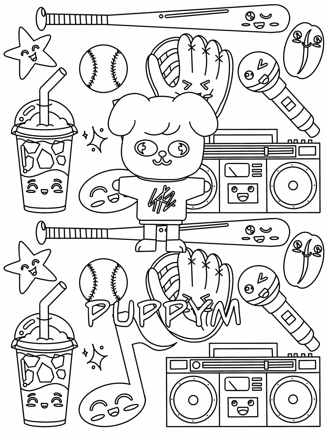 Stary kids para colorir — desenho para imprimir