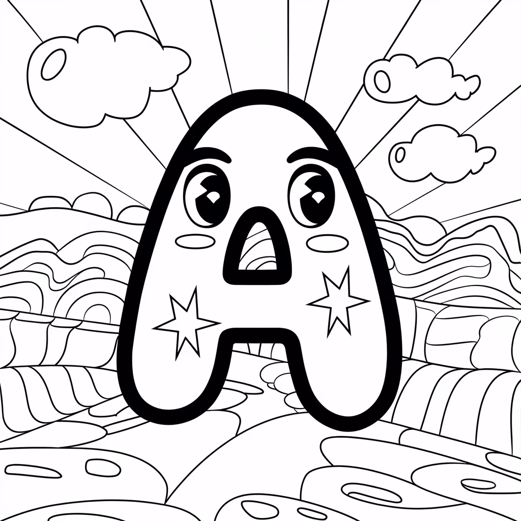Vogais para colorir — desenho para imprimir