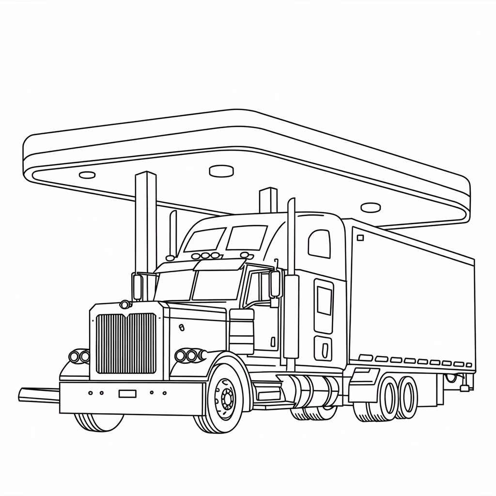 Carreta para colorir — desenho para imprimir