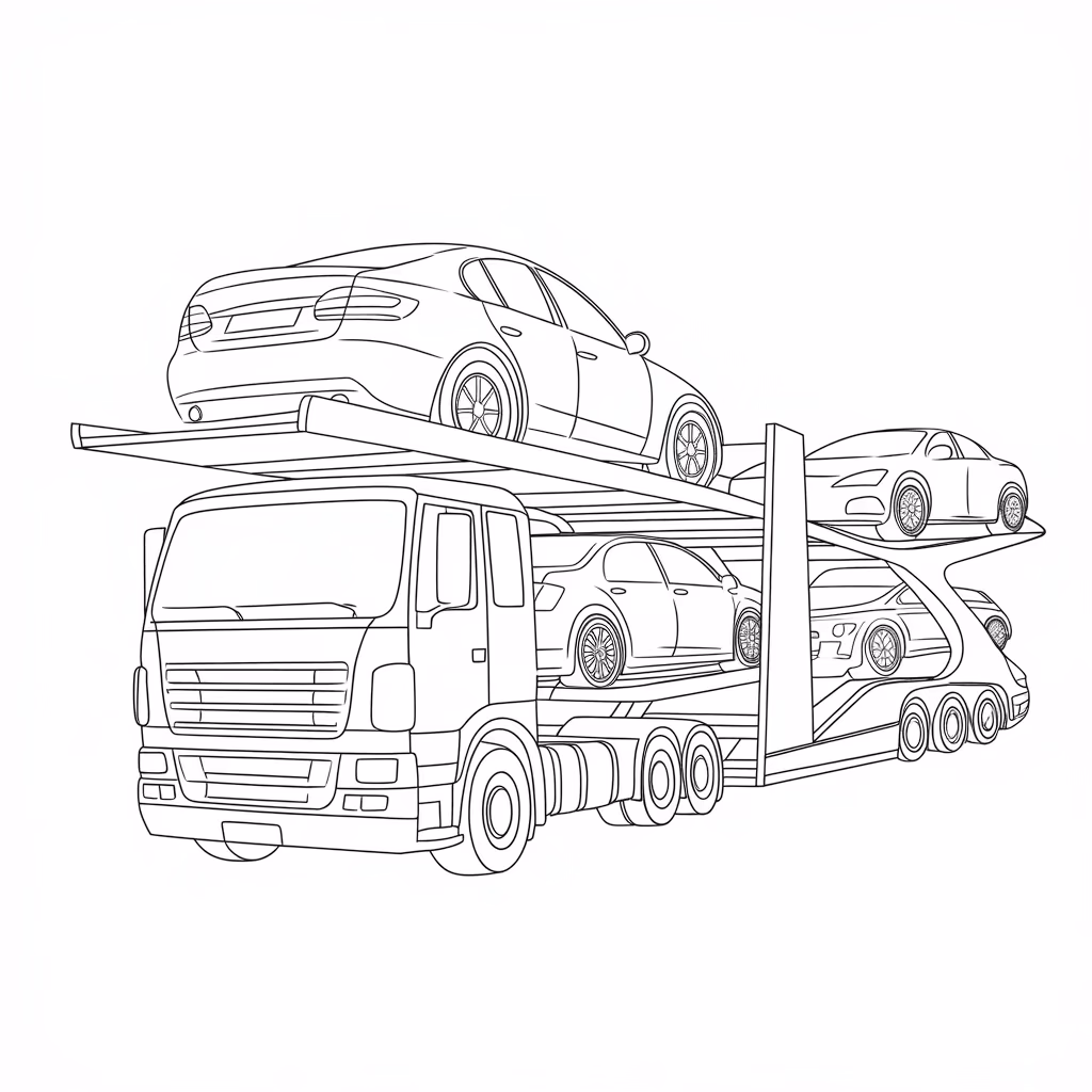 Carreta para colorir — desenho para imprimir