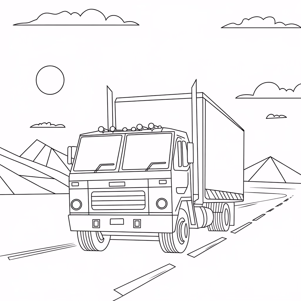 Carreta para colorir — desenho para imprimir