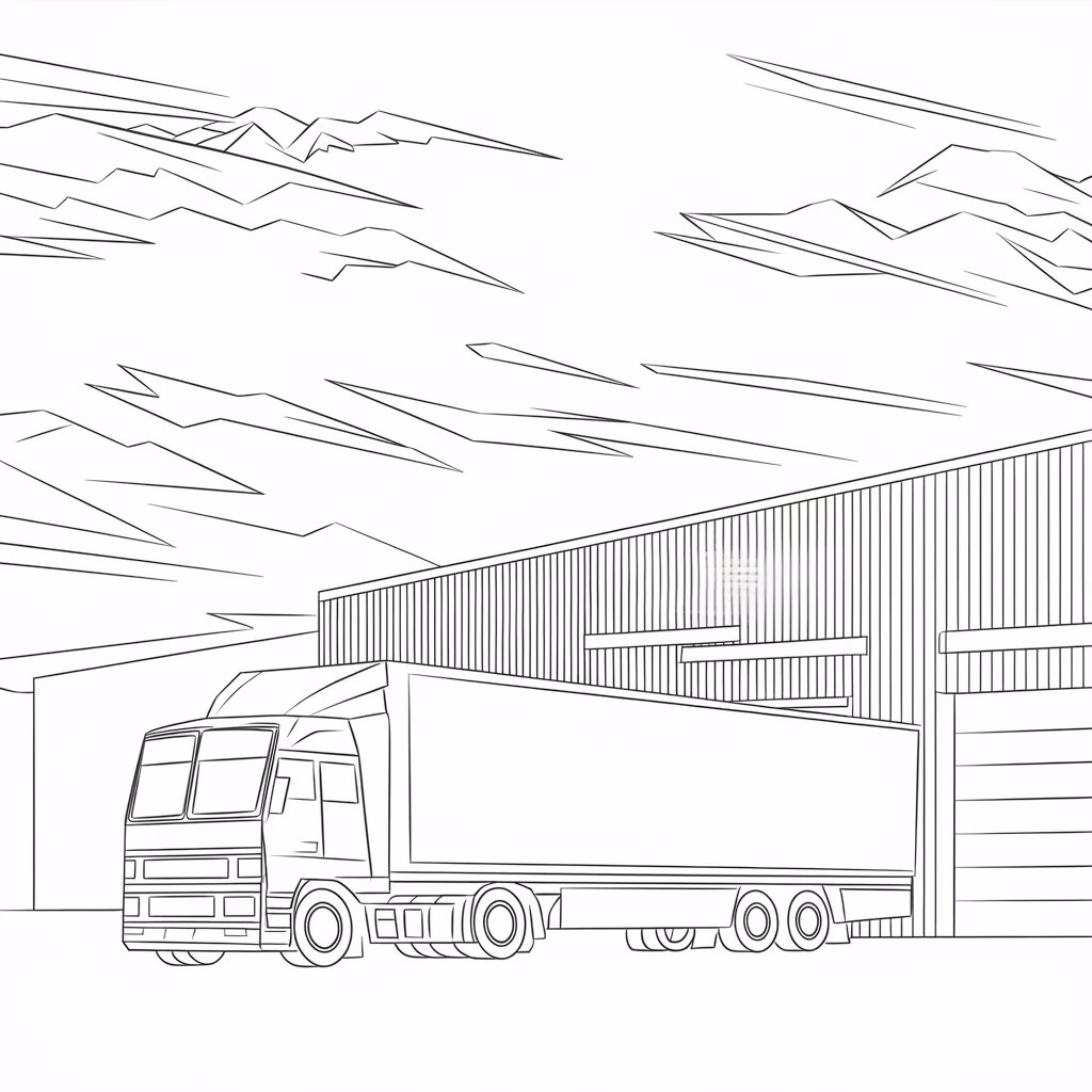 Carreta para colorir — desenho para imprimir