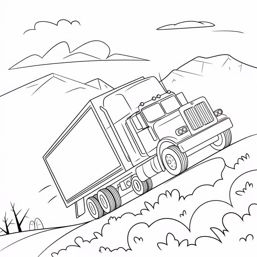 Carreta para colorir — desenho para imprimir