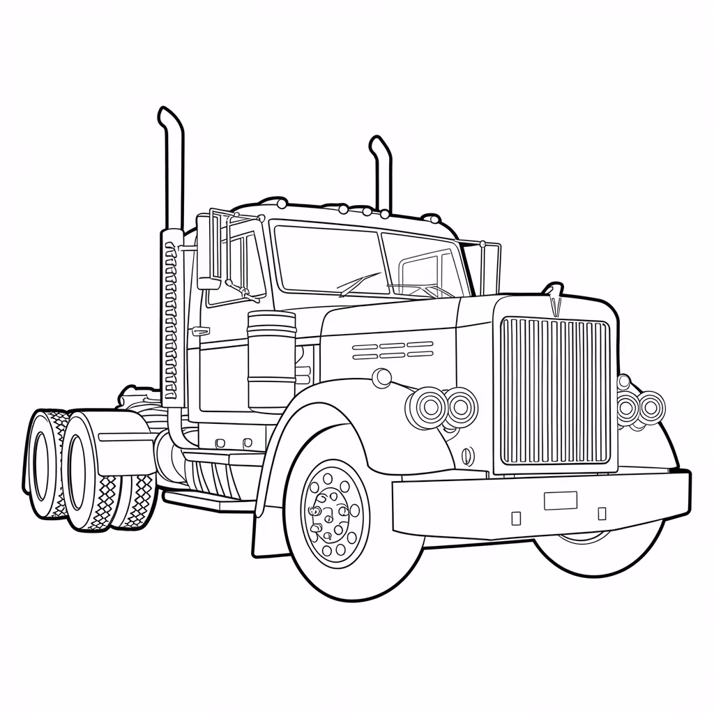 Carreta para colorir — desenho para imprimir