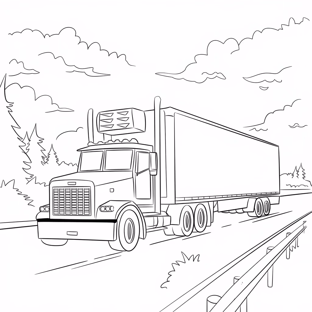 Carreta para colorir — desenho para imprimir