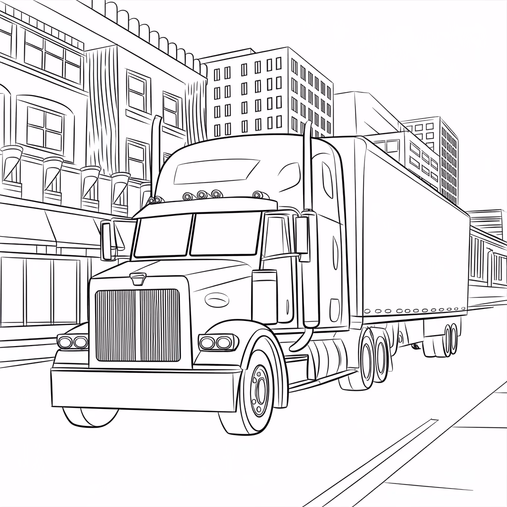 Carreta para colorir — desenho para imprimir