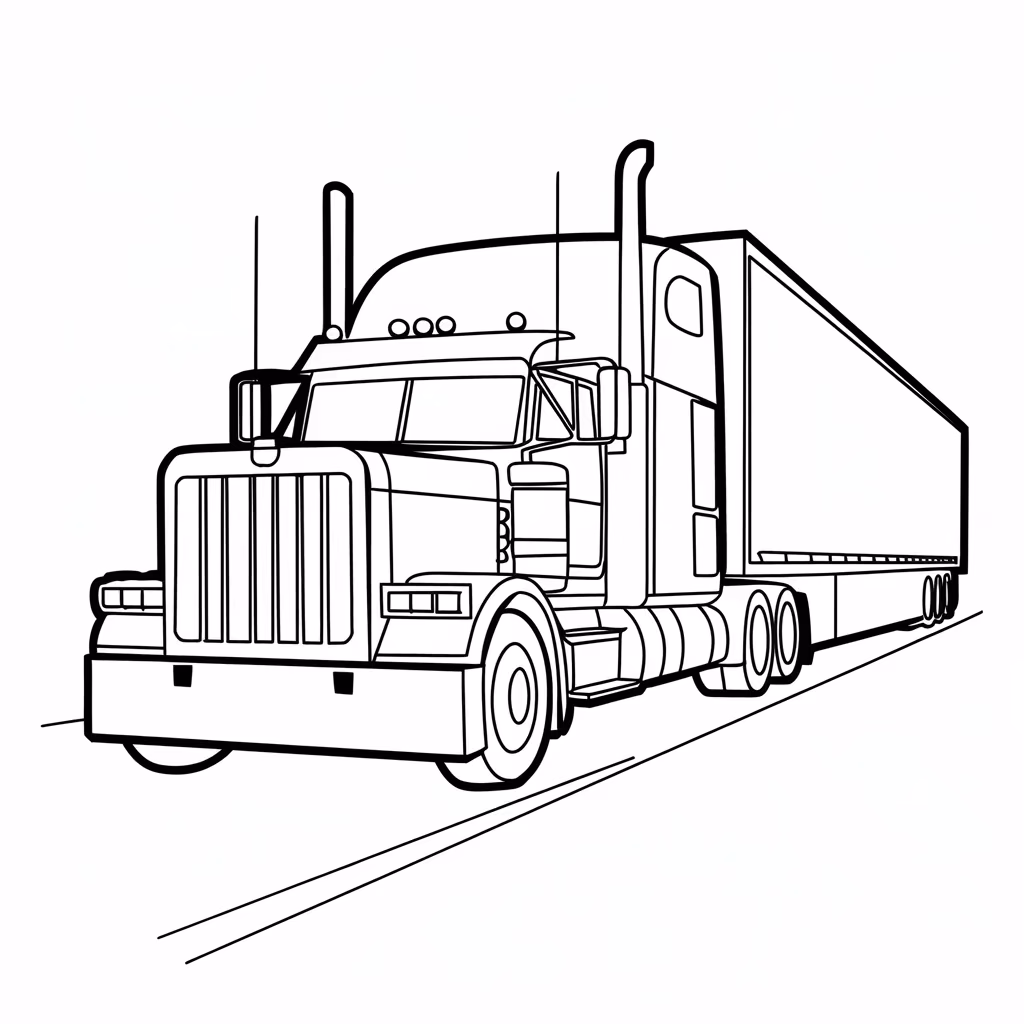Carreta para colorir — desenho para imprimir