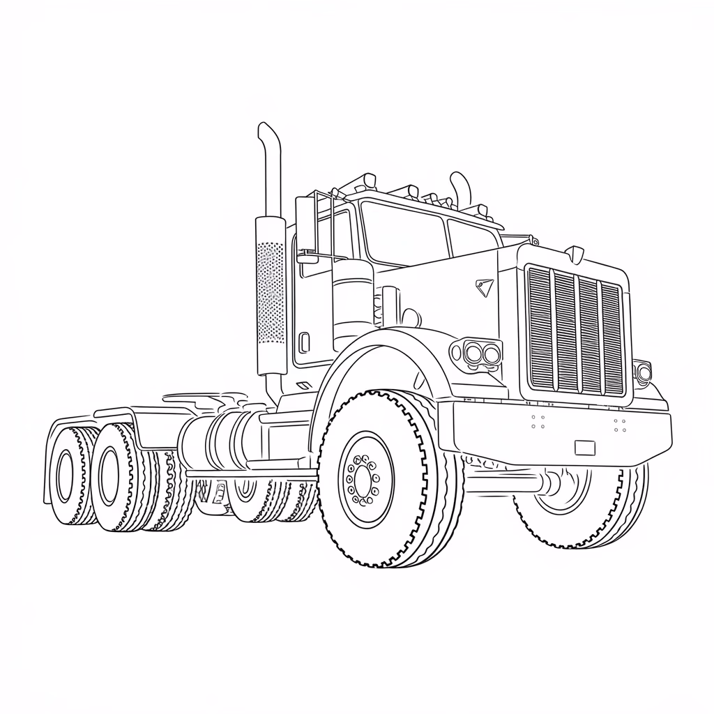 Carreta para colorir — desenho para imprimir