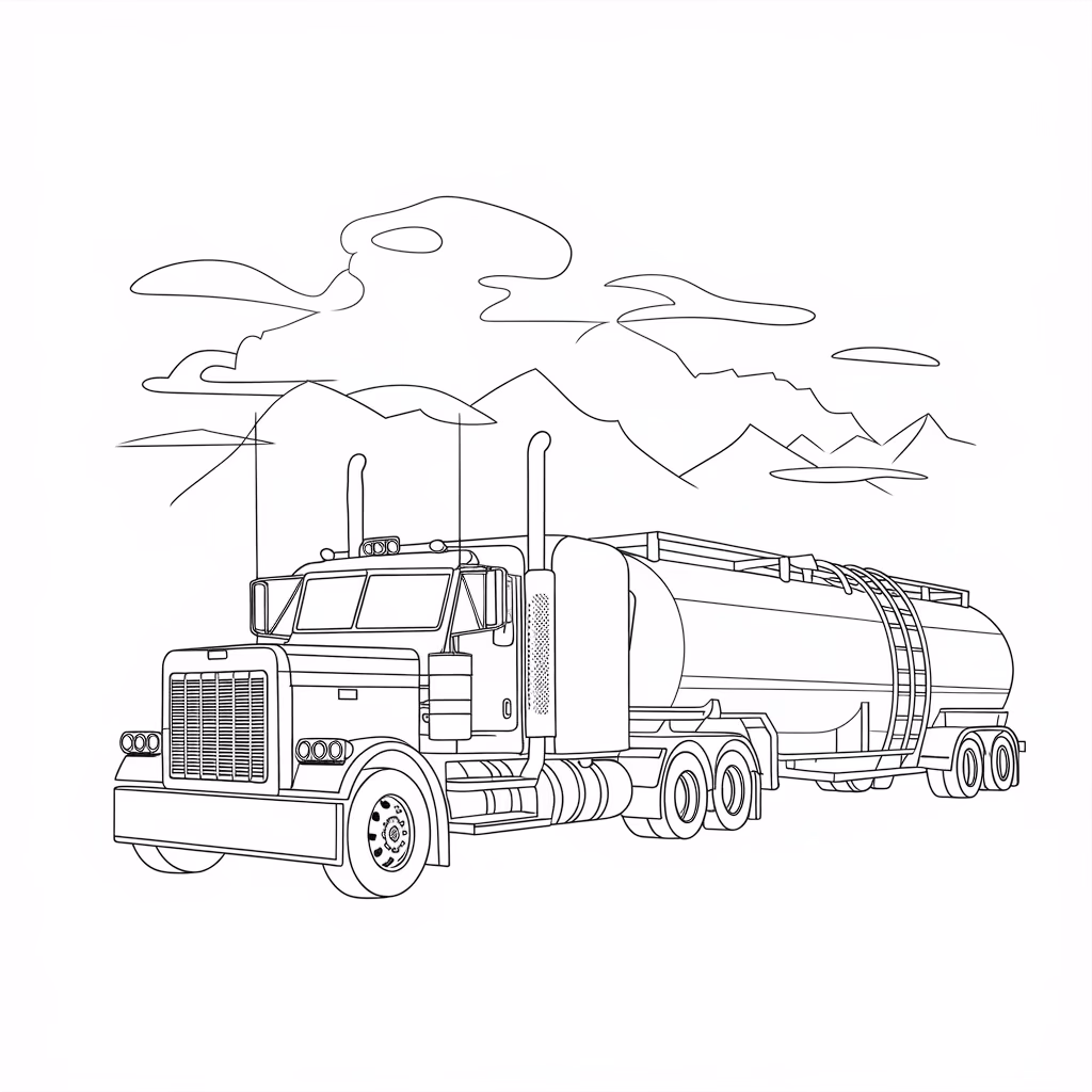 Carreta para colorir — desenho para imprimir
